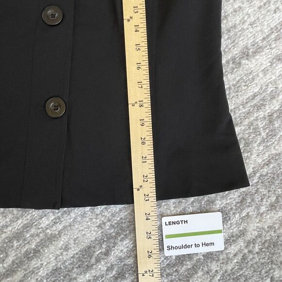 Chico's Women Size 2 (US L/12) Black Blazer Fully‎ Lined Career Office Buttons - Picture 8 of 12